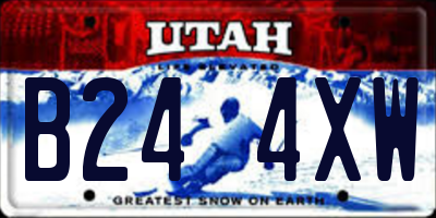 UT license plate B244XW
