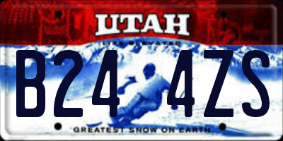 UT license plate B244ZS