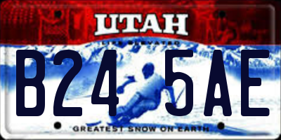 UT license plate B245AE