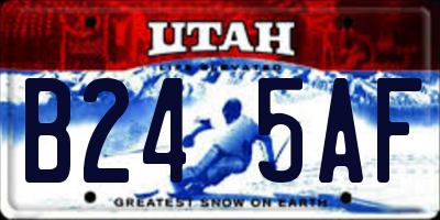 UT license plate B245AF
