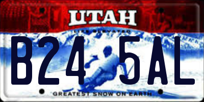 UT license plate B245AL