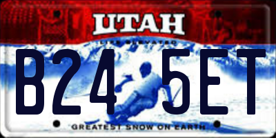 UT license plate B245ET