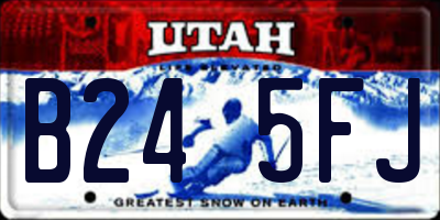 UT license plate B245FJ