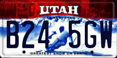 UT license plate B245GW