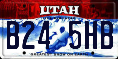 UT license plate B245HB