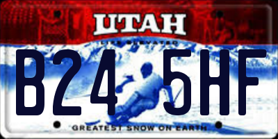 UT license plate B245HF