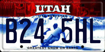 UT license plate B245HL