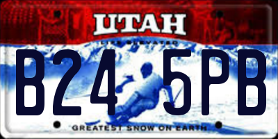 UT license plate B245PB