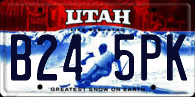 UT license plate B245PK