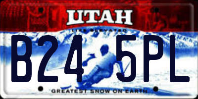 UT license plate B245PL