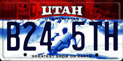 UT license plate B245TH