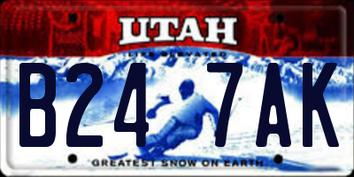 UT license plate B247AK