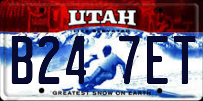 UT license plate B247ET