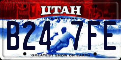 UT license plate B247FE
