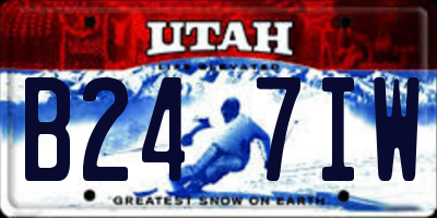 UT license plate B247IW