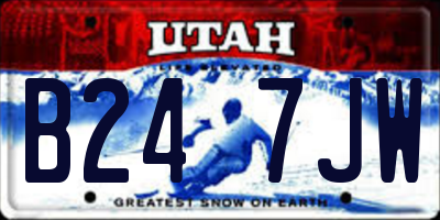 UT license plate B247JW