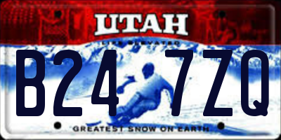 UT license plate B247ZQ