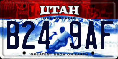 UT license plate B249AF