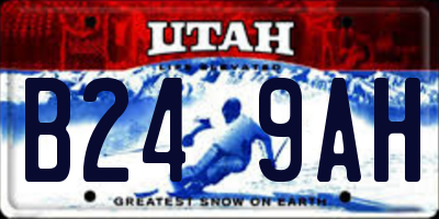 UT license plate B249AH