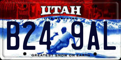 UT license plate B249AL