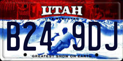 UT license plate B249DJ