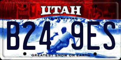 UT license plate B249ES