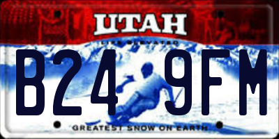 UT license plate B249FM