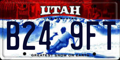 UT license plate B249FT