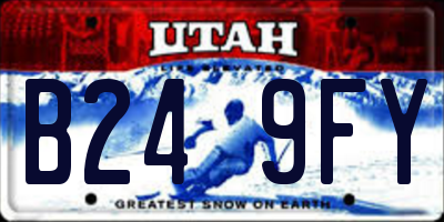 UT license plate B249FY