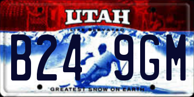 UT license plate B249GM