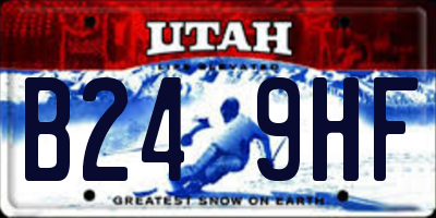 UT license plate B249HF