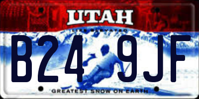 UT license plate B249JF