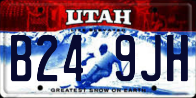 UT license plate B249JH