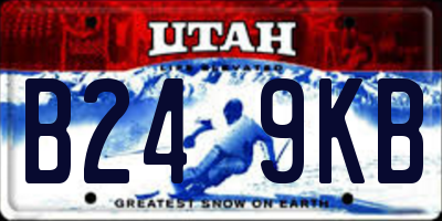 UT license plate B249KB