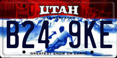 UT license plate B249KE