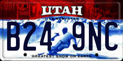 UT license plate B249NC