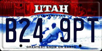 UT license plate B249PT