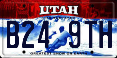 UT license plate B249TH