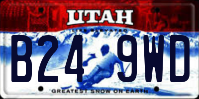 UT license plate B249WD