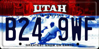 UT license plate B249WF
