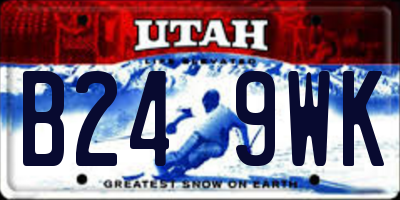 UT license plate B249WK
