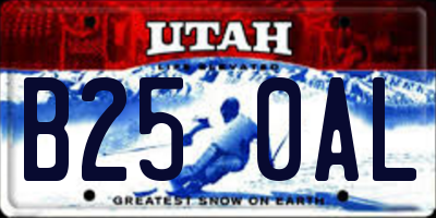 UT license plate B250AL