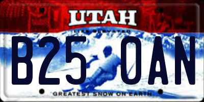 UT license plate B250AN