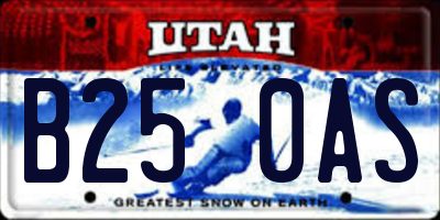 UT license plate B250AS