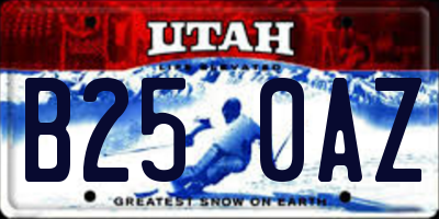 UT license plate B250AZ