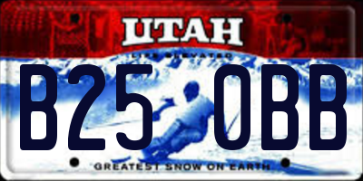 UT license plate B250BB
