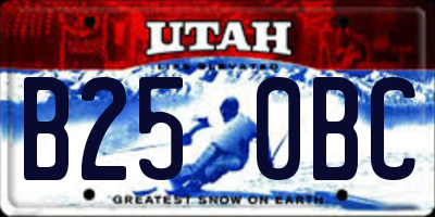 UT license plate B250BC