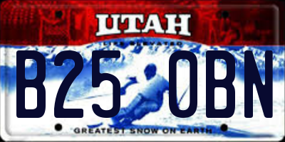UT license plate B250BN