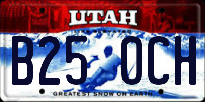 UT license plate B250CH
