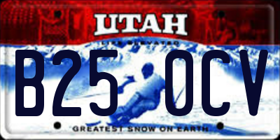 UT license plate B250CV